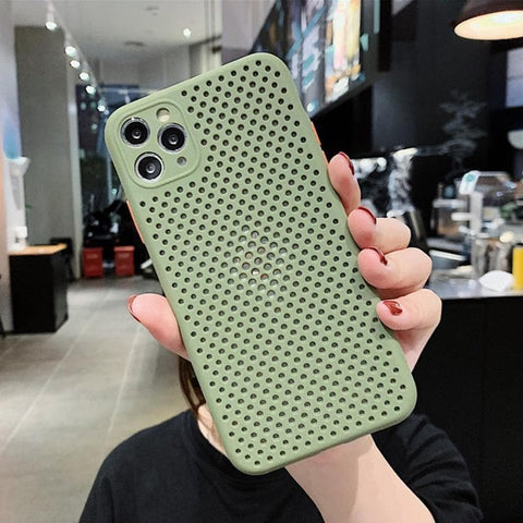 Cooling Breathing Mesh Soft Rubber Feel Phone Case For All iPhone Models