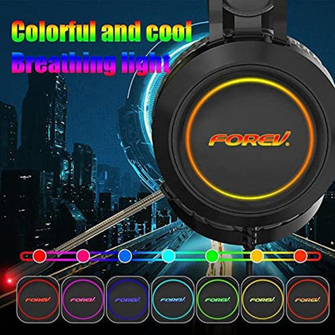 Black - Forev FV-G95 Specific Moving Cool Ultra Shock Bass Effect Gaming Stereo Headphones With Microphone