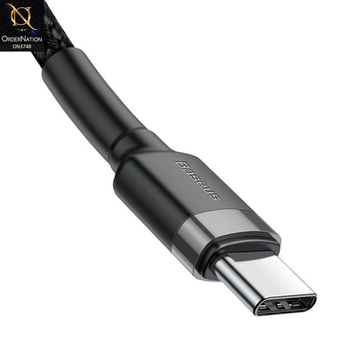 Black - Baseus Cafule Series Type-C to Type-C PD2.0 60W Flash Charge Cable(20V 3A) 1M