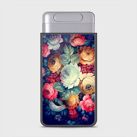 Samsung Galaxy A90 5G Cover - Floral Series 2 - HQ Ultra Shine Premium Infinity Glass Soft Silicon Borders Case