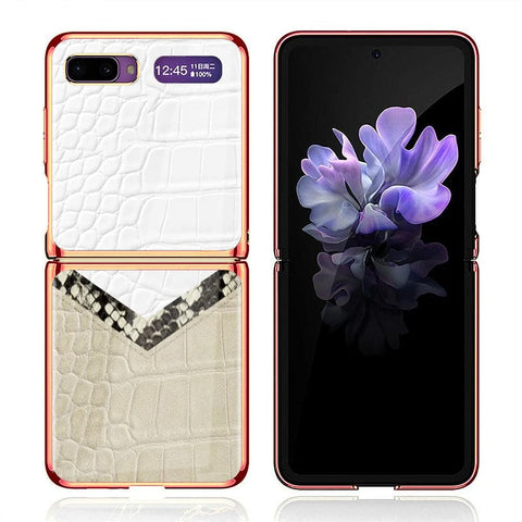 Samsung Galaxy Z Flip Cover - Printed Skins Series - Premium Electroplated Infinity Ultra Shine Glass Soft Silicon Borders Case