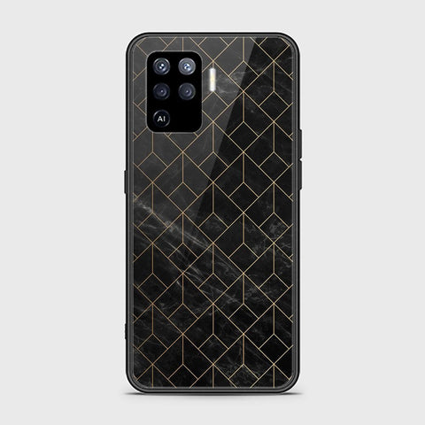 Oppo A94 Cover - Black Marble Series - HQ Ultra Shine Premium Infinity Glass Soft Silicon Borders Case