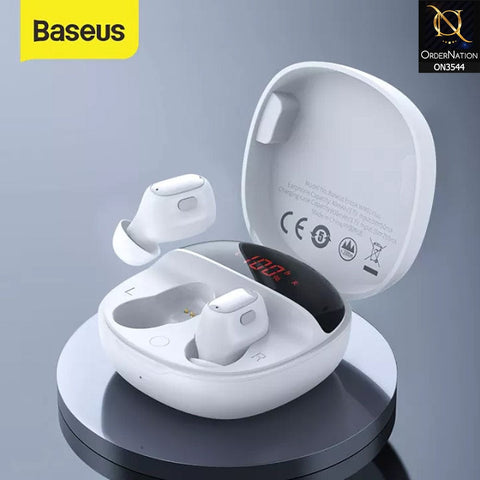 Baseus WM01 Plus TWS Digital Display Wireless Earphone - White