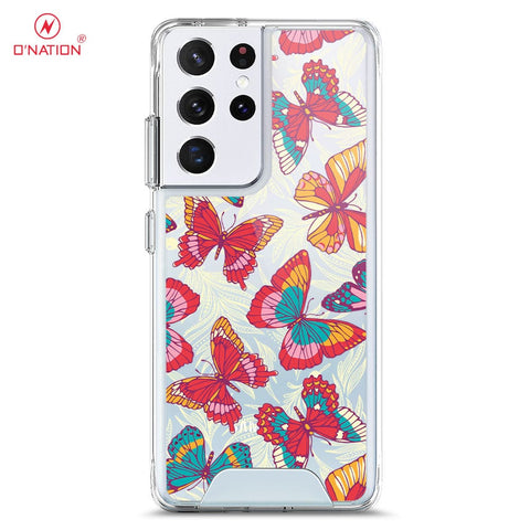 Samsung Galaxy S21 Ultra 5G Cover - O'Nation Butterfly Dreams Series - 9 Designs - Clear Phone Case - Soft Silicon Borders