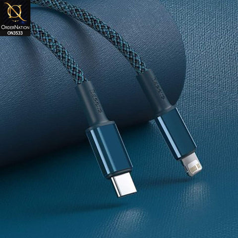 Baseus Braided TypeC to IP Cable 20W 2m High Density Fast Charging Cable - Blue