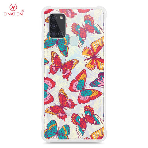 Samsung Galaxy A21s Cover - O'Nation Butterfly Dreams Series - 9 Designs - Clear Phone Case - Soft Silicon Borders