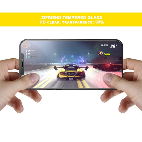iPhone 12 Mini Screen Protector - Black - Branded Premium Audio Crystal Tempered Glass Protector With Easy Installation Tray Kit