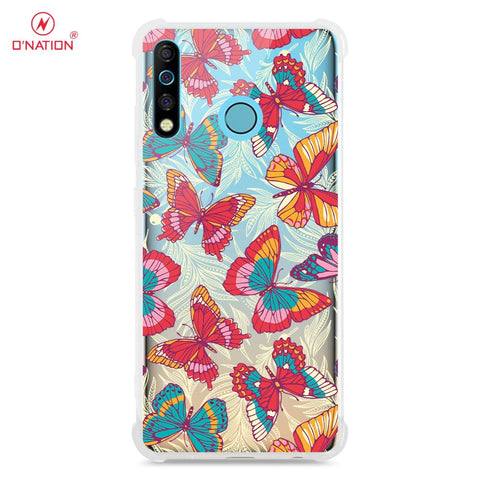 Tecno Camon 12 Cover - O'Nation Butterfly Dreams Series - 9 Designs - Clear Phone Case - Soft Silicon Borders