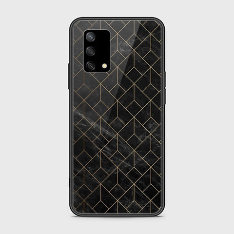 Oppo Reno 6 Lite Cover - Black Marble Series - HQ Ultra Shine Premium Infinity Glass Soft Silicon Borders Case