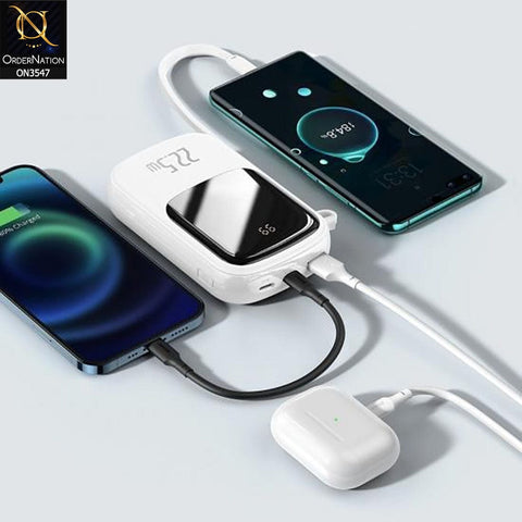Baseus Qpow Pro Digital Display 22.5W 10,000mah TypeC Cable - White