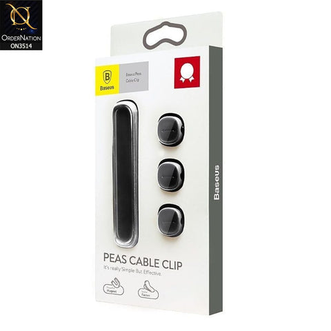 Baseus Peas Magnetic Cable Fixer Organizer Charger USB Home Office Car Laptop Holder - Black