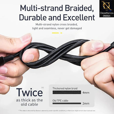 Baseus Cable Twins 2IN1 Type-C To Type-C 60W (20V/3A) + Lightning (5V/2A) 1M - Black