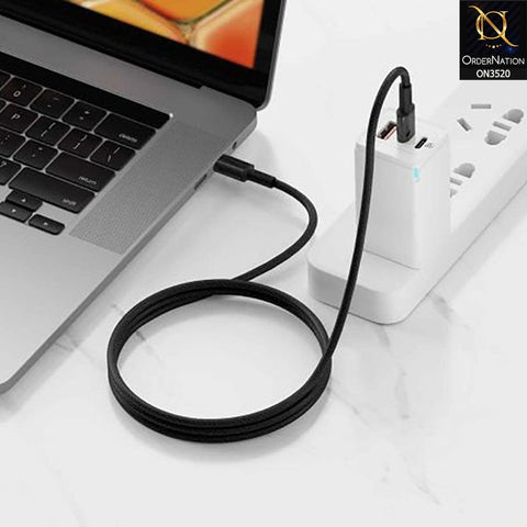 Baseus Braided Cable TypeC to TypeC 100w 2M High Density Fast Charging Data Cable - Black