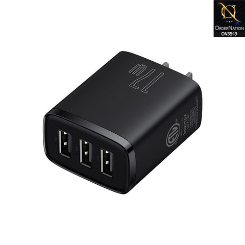 Baseus Compact Charger 3USB 17W CN - Black