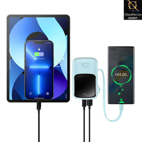 Baseus Qpow Pro Digital Display 22.5W 10,000mah TypeC Cable - Blue