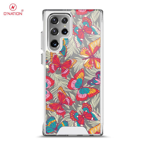 Samsung Galaxy S22 Ultra 5G Cover - O'Nation Butterfly Dreams Series - 9 Designs - Clear Phone Case - Soft Silicon Bordersx