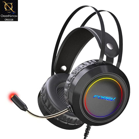 Black - Forev FV-G95 Specific Moving Cool Ultra Shock Bass Effect Gaming Stereo Headphones With Microphone