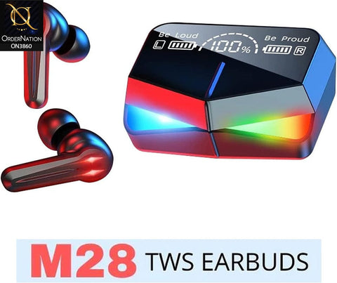 Exclusive Edition M28 TWS Wireless Headphone With Noise Cancellation And Low Latency Gaming Earbuds - Black
