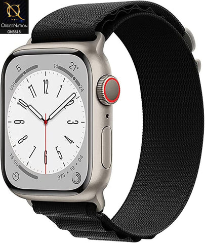 Apple Watch Series 8 (45mm) Cover - Black - Alpine loop strap Nylon watchband bracelet belt