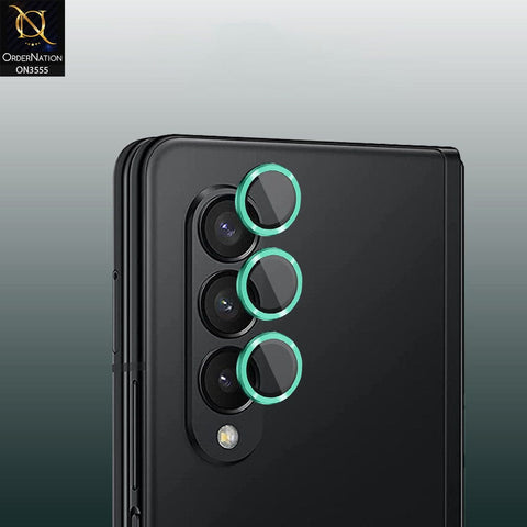 Samsung Galaxy Z Fold 4 5G  Camera Protector - Green - 9D Curved Tempered Glass Camera Lens Protector