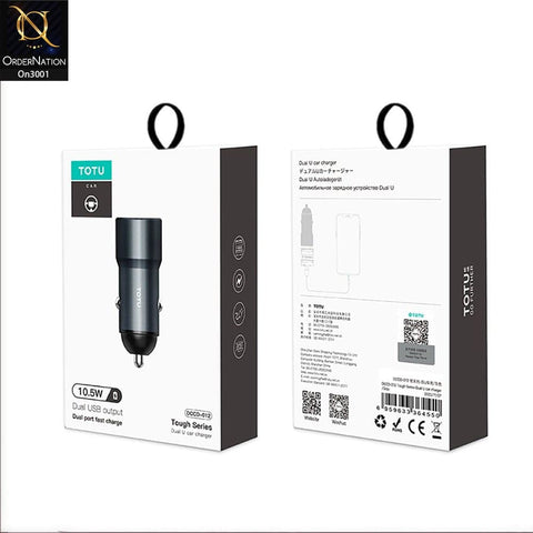 Blue - ToTu 10.5W - DCCPD-012 - Though Series Dual USB Output Fast Charging Car Charger