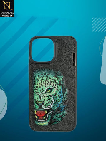 iPhone 14 Pro Max Cover - Design 4 - Nimmy 3D Embroidery Shell Leather Soft Case
