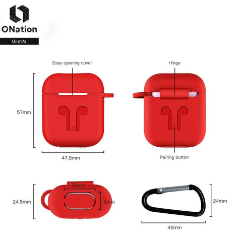 Apple Airpods 1 / 2 Cover - ONation - Simple Series Soft Sillicone Airpods Case