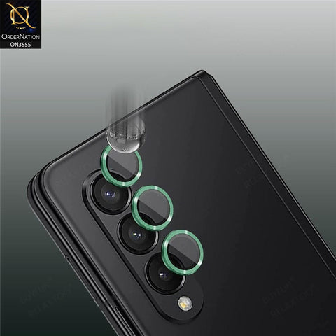 Samsung Galaxy Z Fold 4 5G  Camera Protector - Green - 9D Curved Tempered Glass Camera Lens Protector
