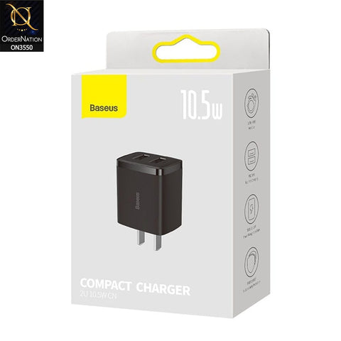 Baseus Compact Charger 2USB 10.5W CN - Black