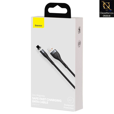 Baseus Zinc Magnetic iPhone Safe Fast Charging Data Cable 2.4A 1m - Black