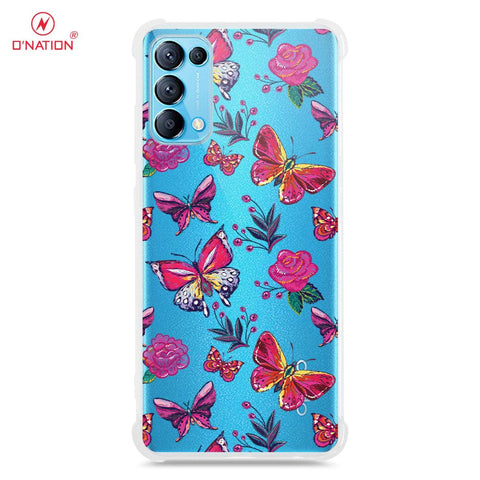 Oppo Reno 4 Cover - O'Nation Butterfly Dreams Series - 9 Designs - Clear Phone Case - Soft Silicon Borders