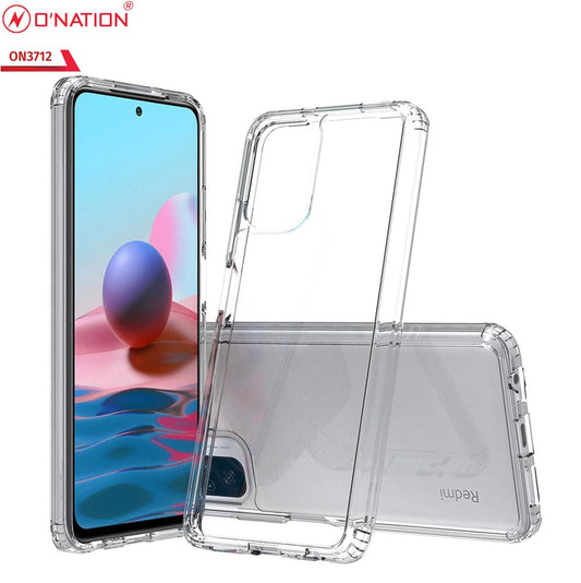 Xiaomi Redmi Note 10 4G Cover  - ONation Crystal Series - Premium Quality Clear Case No Yellowing Back With Smart Shockproof Cushions