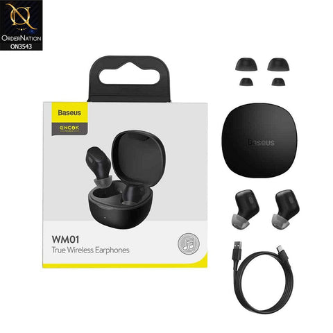 Baseus WM01 TWS Bluetooth 5.0 Headset Earphone - Black