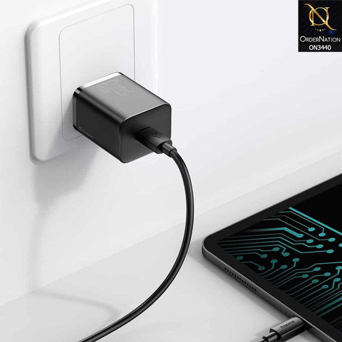Black - Baseus Super SI Quick Charger 1C 30W Type-C (Cable not Included)