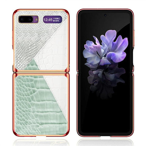 Samsung Galaxy Z Flip Cover - Printed Skins Series - Premium Electroplated Infinity Ultra Shine Glass Soft Silicon Borders Case
