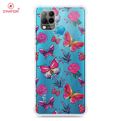 Infinix Hot 10T Cover - O'Nation Butterfly Dreams Series - 9 Designs - Clear Phone Case - Soft Silicon Borders