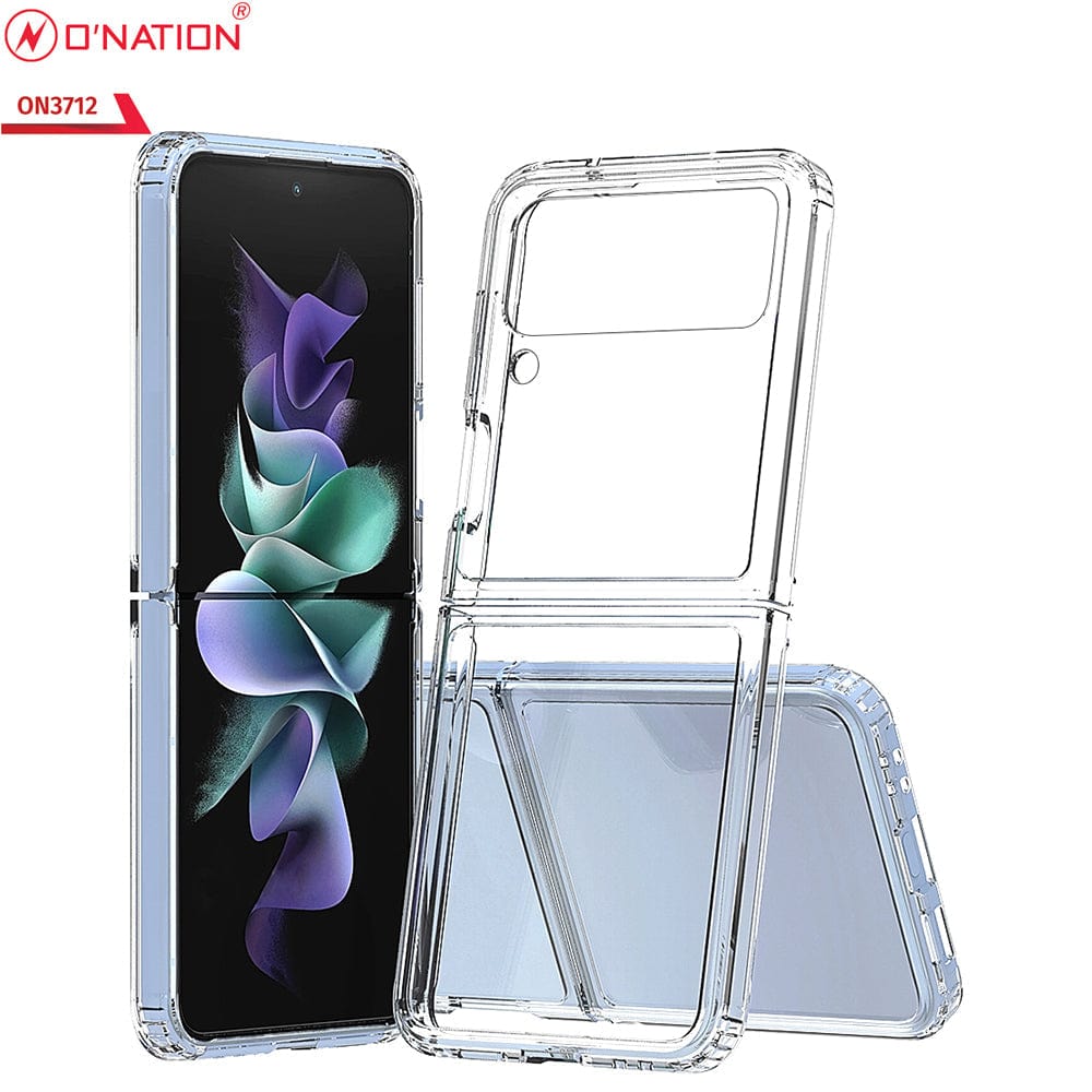 Samsung Galaxy Z Flip 3 5G Cover  - ONation Crystal Series - Premium Quality Clear Case No Yellowing Back With Smart Shockproof Cushions