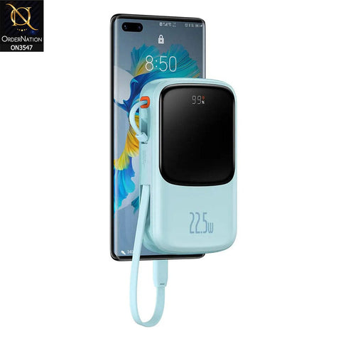 Baseus Qpow Pro Digital Display 22.5W 10,000mah TypeC Cable - Blue