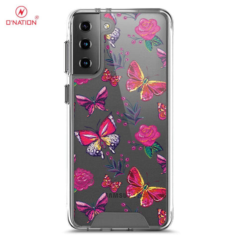 Samsung Galaxy S21 5G Cover - O'Nation Butterfly Dreams Series - 9 Designs - Clear Phone Case - Soft Silicon Borders