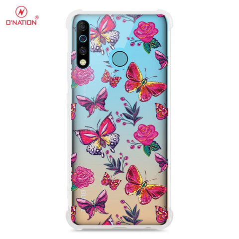 Tecno Camon 12 Cover - O'Nation Butterfly Dreams Series - 9 Designs - Clear Phone Case - Soft Silicon Borders