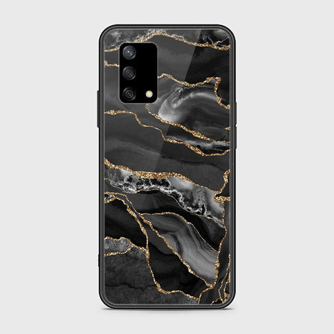 Oppo A74 Cover - Black Marble Series - HQ Ultra Shine Premium Infinity Glass Soft Silicon Borders Case