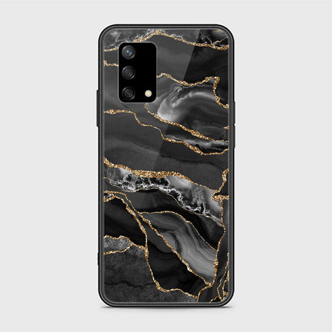 Oppo F19s Cover - Black Marble Series - HQ Ultra Shine Premium Infinity Glass Soft Silicon Borders Case