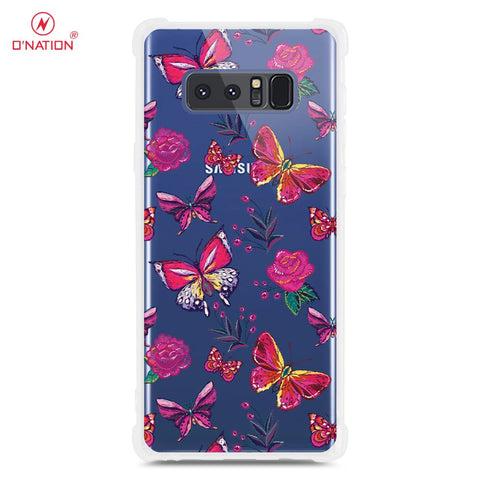 Samsung Galaxy Note 8 Cover - O'Nation Butterfly Dreams Series - 9 Designs - Clear Phone Case - Soft Silicon Borders