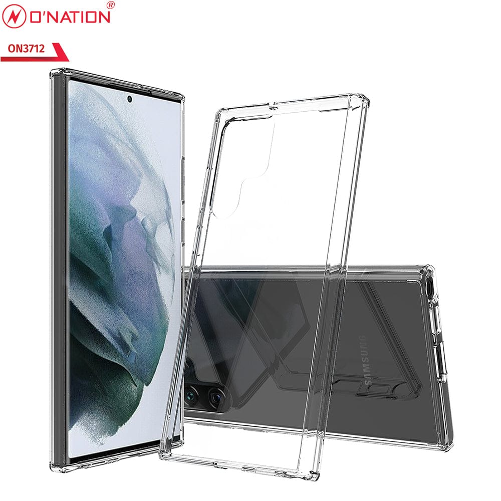 Samsung Galaxy S22 Ultra 5G Cover  - ONation Crystal Series - Premium Quality Clear Case No Yellowing Back With Smart Shockproof Cushions