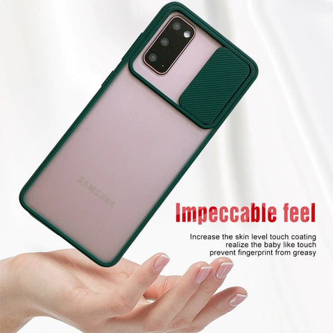 Translucent Matte Shockproof Camera Slide Protection Case For Infinix Hot 8, Hot 8 lite, Hot 9, Hot 9 play, Techno Spark 4, Huawei Y6p