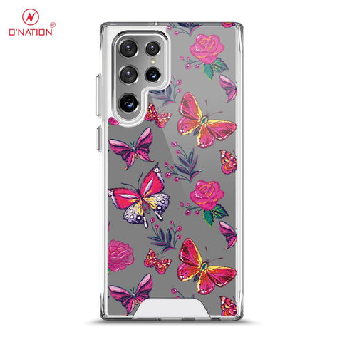 Samsung Galaxy S22 Ultra 5G Cover - O'Nation Butterfly Dreams Series - 9 Designs - Clear Phone Case - Soft Silicon Bordersx