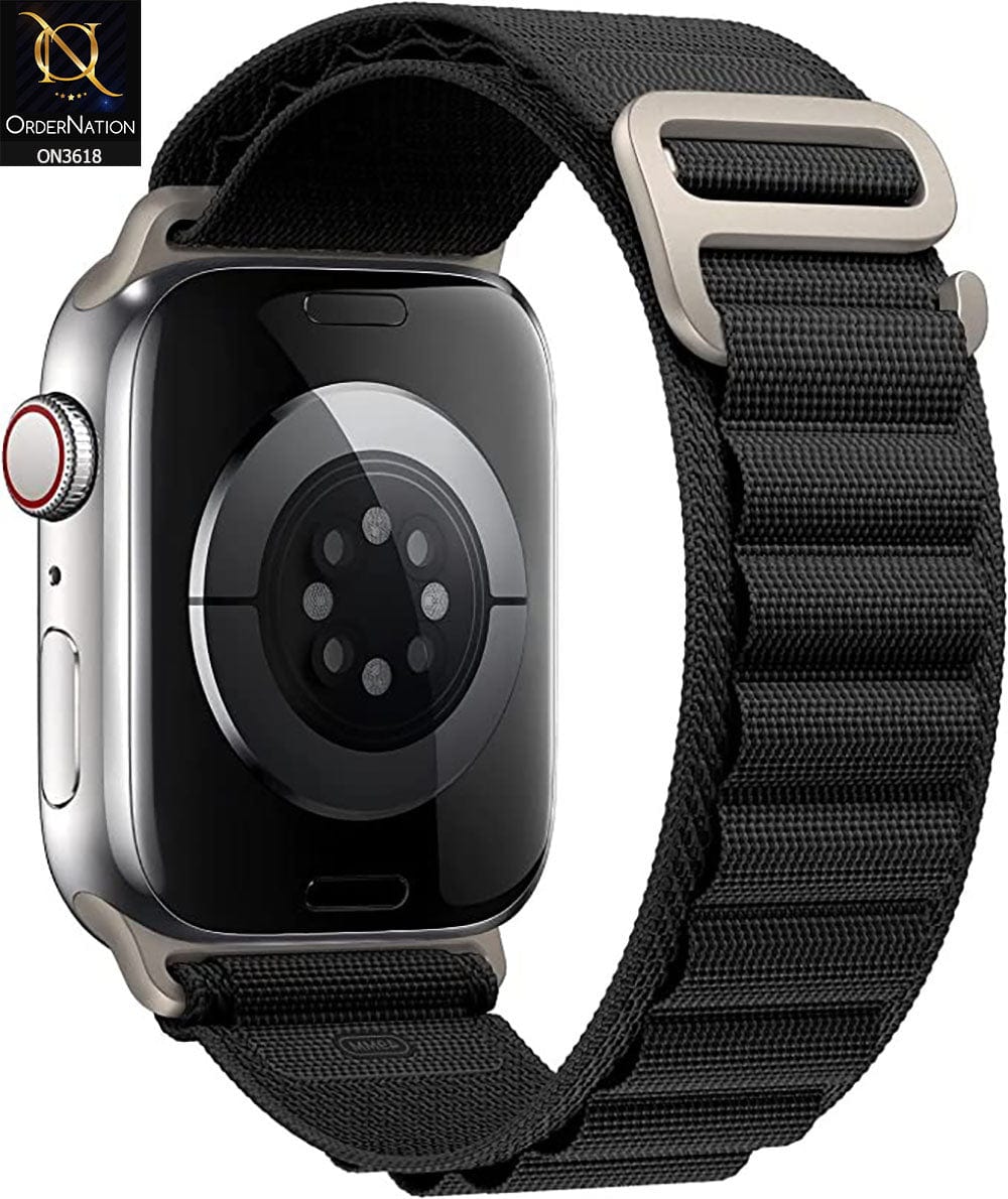 Apple Watch Series 8 (45mm) Cover - Black - Alpine loop strap Nylon watchband bracelet belt