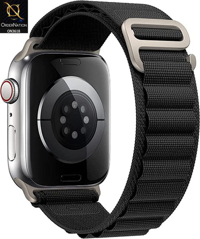 Apple Watch Series 7 (45mm) Cover - Black - Alpine loop strap Nylon watchband bracelet belt