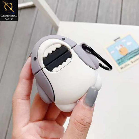 Apple Airpods Pro Cover - 3D Shark Soft Sillicone Airpods Case