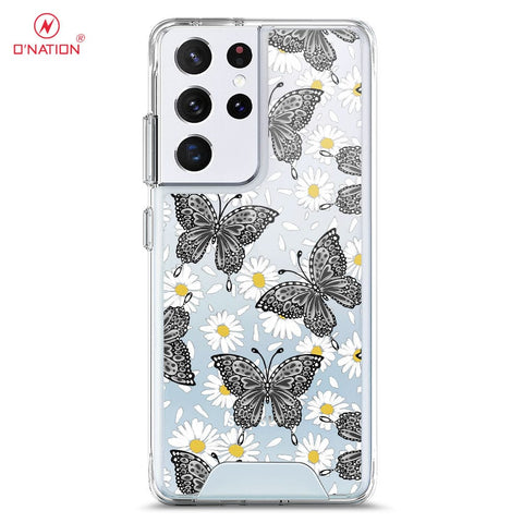 Samsung Galaxy S21 Ultra 5G Cover - O'Nation Butterfly Dreams Series - 9 Designs - Clear Phone Case - Soft Silicon Borders
